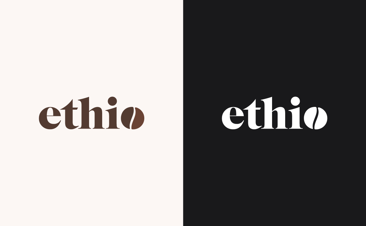 Two Ethio logos, one dark and the other one light.